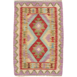 Handmade Kilim Wool Purple/Red Rug