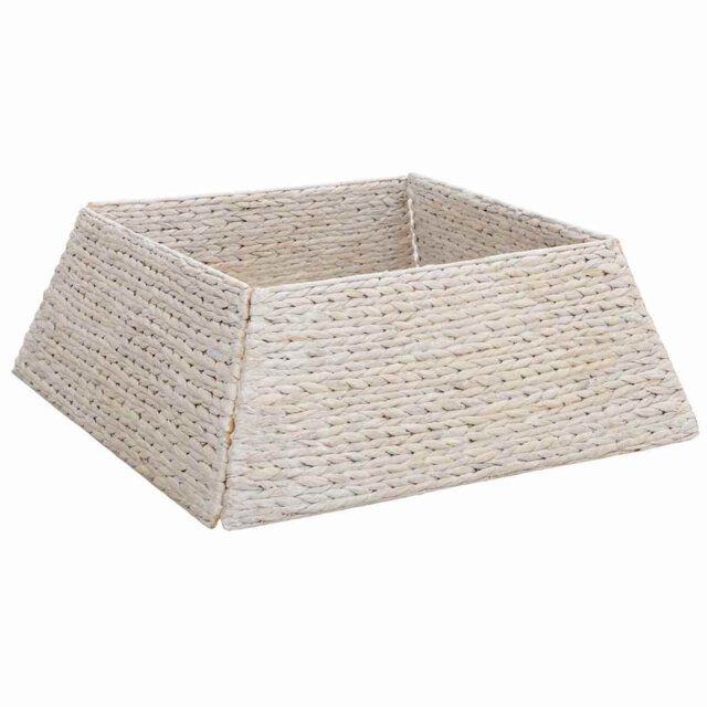Vidaxl Christmas Tree Collar White 70 X 70 X 28 Cm Water Hyacinth