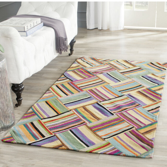 Mcneal Geometric Wool Hand Woven Indoor / Outdoor Area Rug
