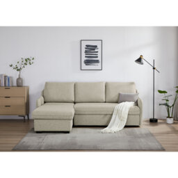 Movra Fabric 3-Seater Corner Sofa Bed with Storage