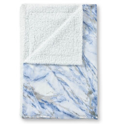 Hayslett Luxury Foil Printed Sherpa Backed Marble Throw Blanket
