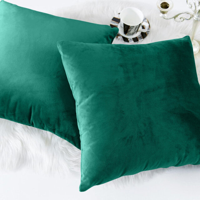 Square Luxury Velvet plush Cushion cover sofa throws Pack of 2