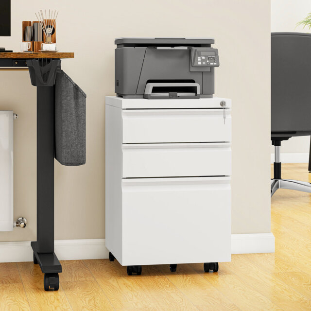 Carreiro 3 Drawer Office storage unit,Steel Filing Cabinet