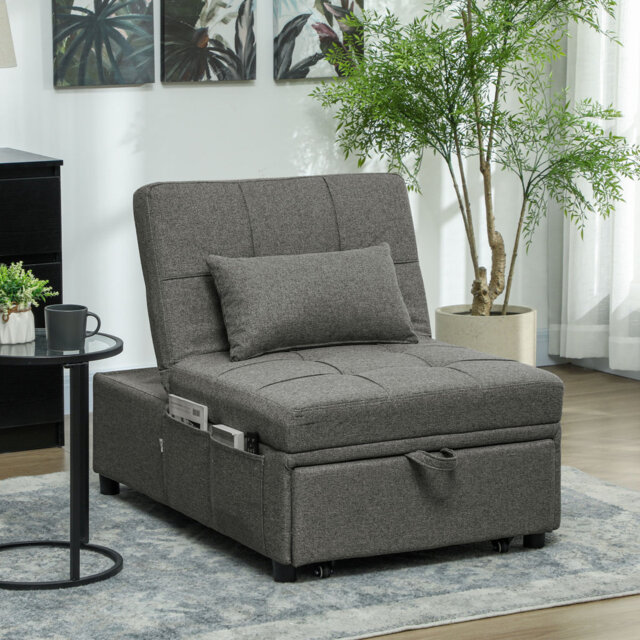 Single 72cm Upholstered Clic Clac Sofa