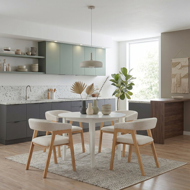 4 Person Solid Wood Dining Set