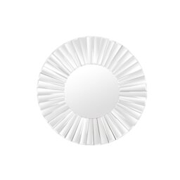 Round Glass Framed Wall Mounted Accent Mirror in Black