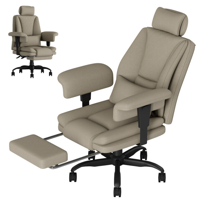 Submi Heavy Duty Office Chair 200KG, Big and Tall Desk Chair, Executive Ergonomic Office Chair with Footrest & Lumbar Support, High Back Computer Gami