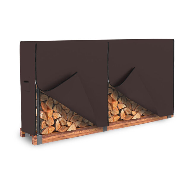 Brayden Studio® Outdoor Firewood Log Rack Cover - 100% Waterproof Heavy Duty Patio Rack, Wood Holder Cover With Zipper Closure & Air Pockets