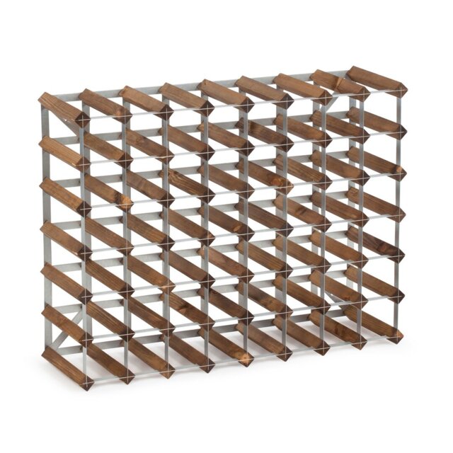 Egremt 56 Bottle Solid Wood Floor Wine Bottle Rack