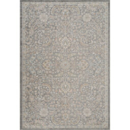 Washable Living Room Traditional Area Rug – Soft Polypropylene Weaving, Low Pile, Non Slip Cotton Backing for Elegant Indoor Spaces, Grey