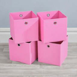 Pack of 4 Fabric Storage Cube Organiser Box
