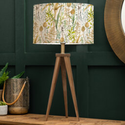 Aratus Nut Table Lamp & Lydiard Linen Eva Multicoloured Shade