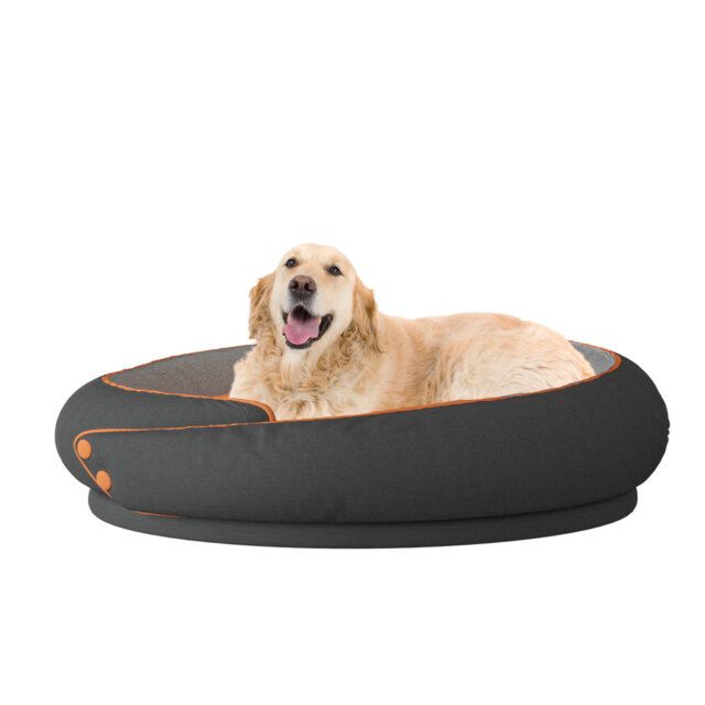 Man Friend Comfort WOWMAX Cuddler Dog Bed For Small And Medium Dogs Up To 13.6 kg, Bolstered Round Cozy Pet Bed With Double Sided Mat For All Season C
