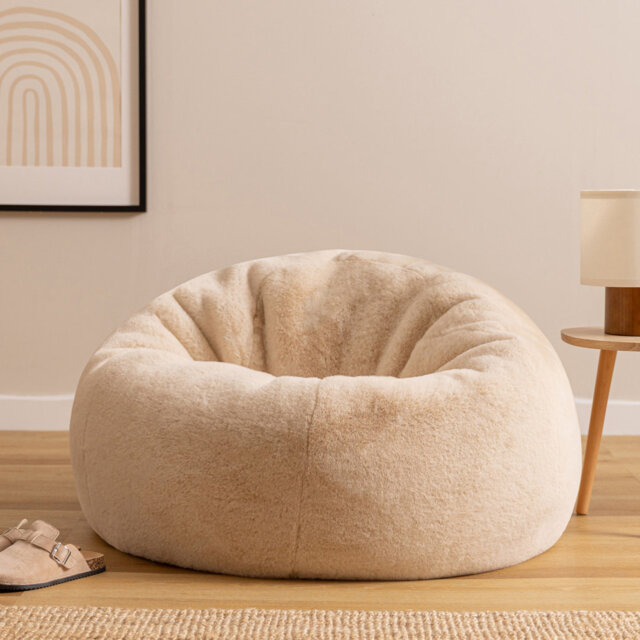 Bean Bag Bazaar Kingston Faux Rabbit Fur Classic Bean Bag
