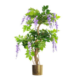 110cm Faux Flowering Tree in Metal Planter