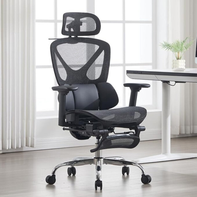 Wahson Office Chair Executive Manager Desk Chair with Adjustable Recline Ergonomic Computer Chair with Footrest for Office Workplace,