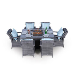 Parsons 6 - Person Wicker Patio Dining Set with Rectangular Table , Cushions Included