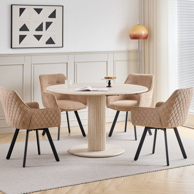 Linen Blend Upholstered Armchair