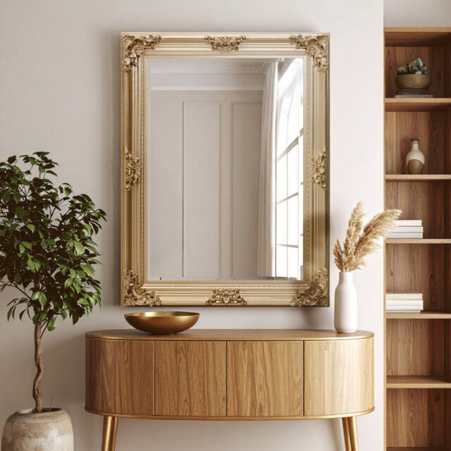 Lora Manufactured Solid Wood Rectangle Mirror