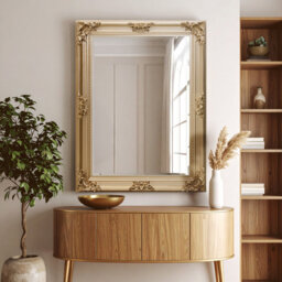 Lora Manufactured Solid Wood Rectangle Mirror