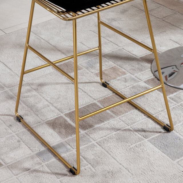 Abduljalil Upholstered Counter Stool with Metal Frame