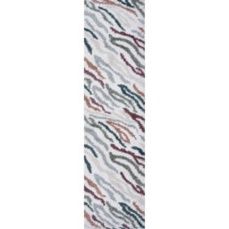Moodi Modern Shaggy Area Rug Abstract Brushstroke Line Design