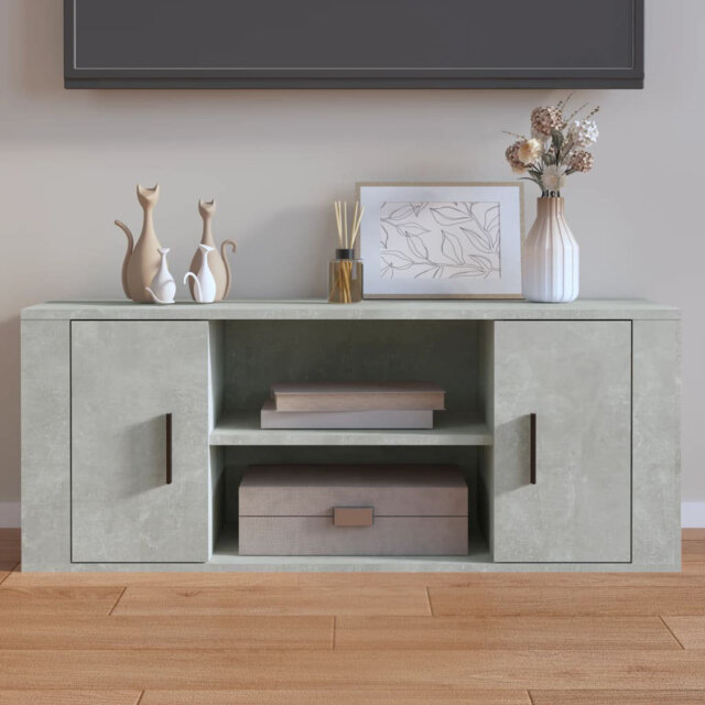 "Unfinished TV Stand for TVs up to 28"" with Fireplace Included"