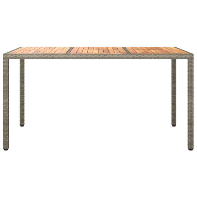 Garden Dining Table Grey 150X90x75 Cm Poly Rattan