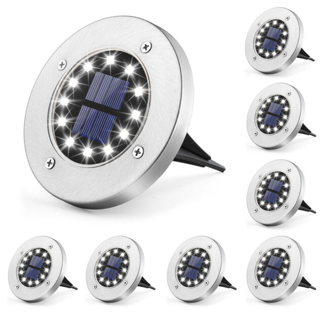Stainless Steel Solar Powered Integrated LED Stainless Steel Pathway Light Pack