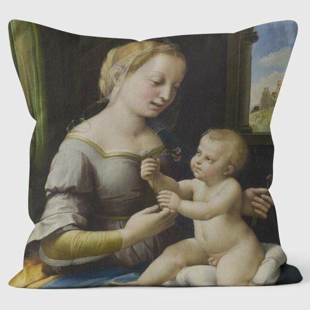 Madonna of the Pinks - Raphael - National Gallery Cushion