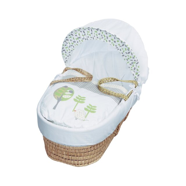 Greenguard Gold Certified Animal Print Cotton Blend Fitted Moses Basket Bedding Set