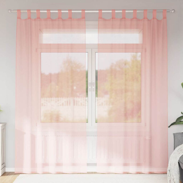 Voile Curtains With Tab Top 2 Pcs