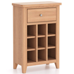 Emiline 9 Bottle Floor Wine Bottle Rack in Natual Oak