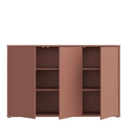Alice Springs 3 Door Sideboard with Push-to-Open Doors in Terracotta