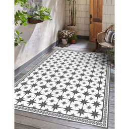 Beloit Geometric Vinyl Machine Printed Indoor / Outdoor Area Rug