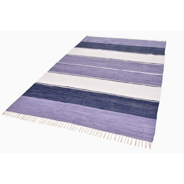 Happy Design Handwoven Cotton Purple/Cream Rug