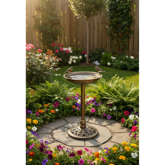 Freestanding Garden Bird Bath For Wild Birds