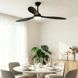 "42"" Pendant Ceiling Fan with Light Remote Quiet DC Motor Dimmable Black"