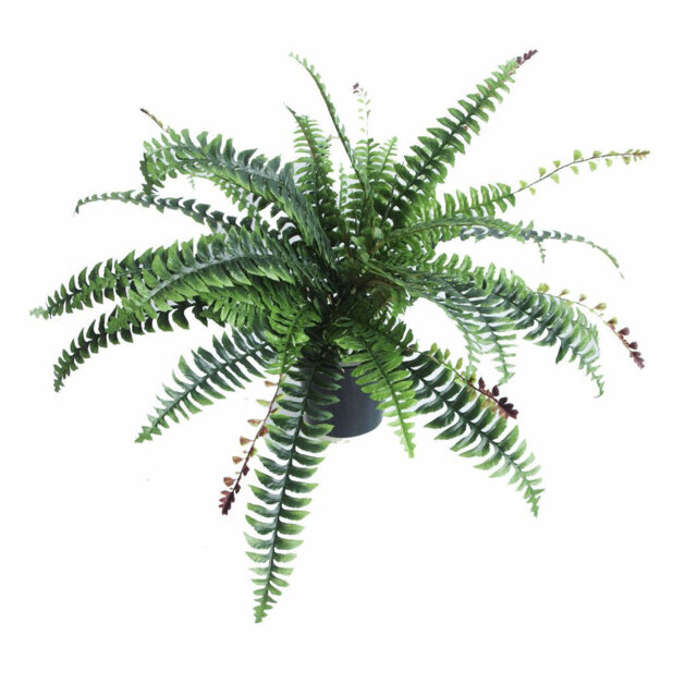 Large Artificial Foliage Plant Pot Boston Bushy 60cm Realistic Faux Plants