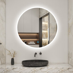 Brextyn Illuminated Round Bathroom Mirror with LED Light Demister Wall Mounted