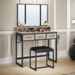 Sagar Dressing Table with Mirror And Stool Vanity Desk Bedroom Furniture