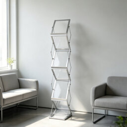 144.78cm H x 25.4cm W Aluminium Bookcase