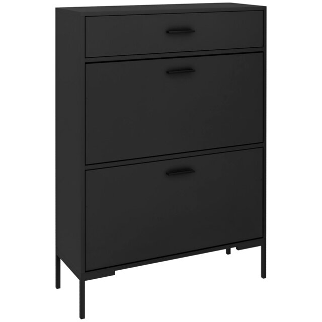 Three Drawer Slim Shoe Storage Cabinet, 12 Shoe Pairs