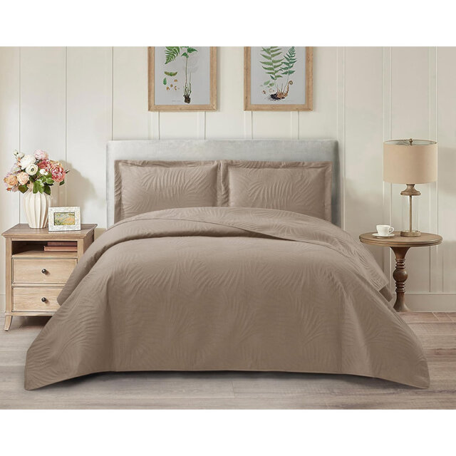 Microfiber Solid Colour Bedspread with Pillow Shams