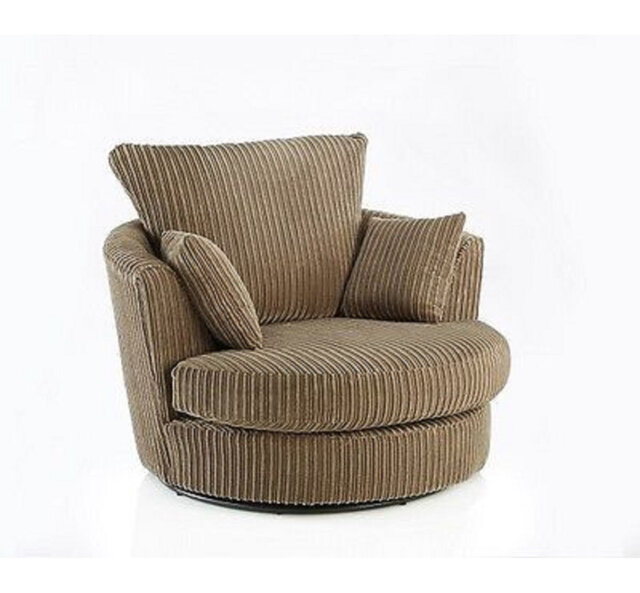 Stout Upholstered Swivel Barrel Chair