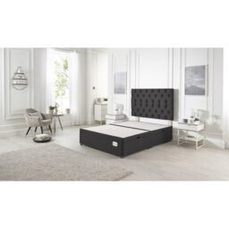 Orchid Side Lift Ottoman Divan Bed Base with Upholstered Headboard