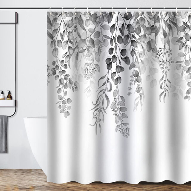 Shower Curtain Mould Proof Mildew Resistant 183x183cm, Bathroom Curtain with 12 Hooks, Waterproof Polyester Fabric Bathtub Curtain, Weighted Hem, Wash