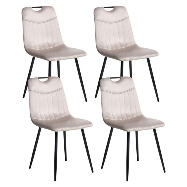 Set of 4 Dining Chairs ARGYLE Velvet