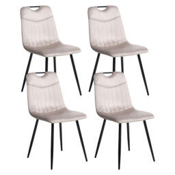 Set of 4 Dining Chairs ARGYLE Velvet