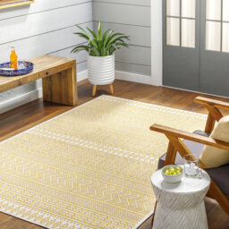 Marion Indoor & Outdoor Boho Saffron Beige Rug